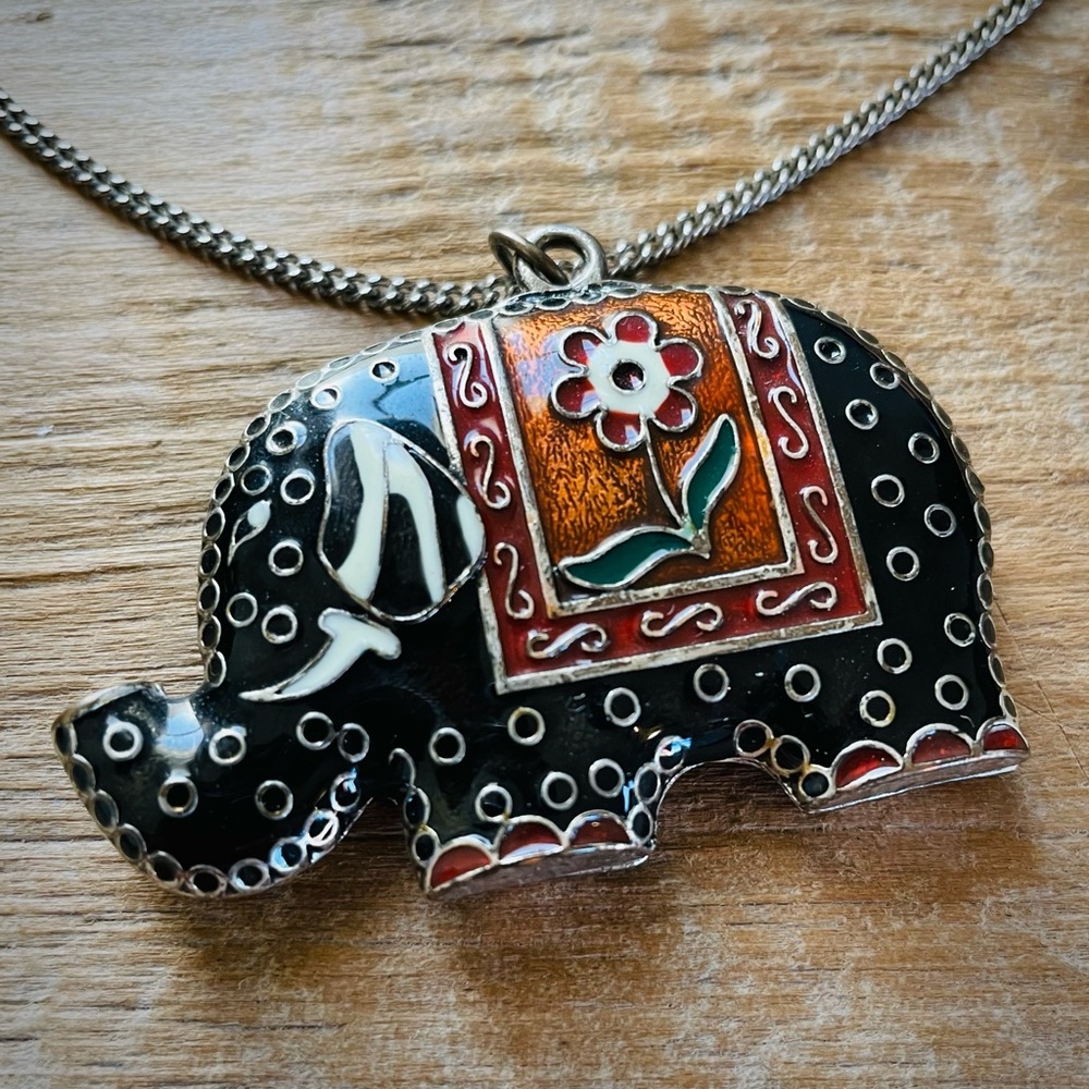 Painted Elephant Boho-inspired Necklace